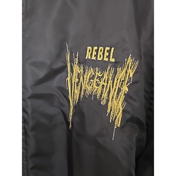 Rebel Vengeance Bomber Jacket Italian Art Angels Men’s Size Medium - Picture 5 of 7